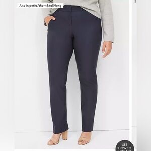 Lane Bryant Tailored 4 Season Straight-Leg Pants - Navy